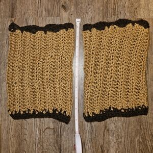 Leg warmers size M/L tan + brown